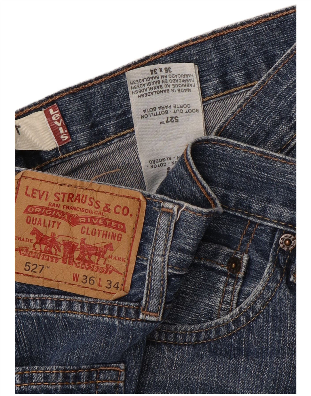 LEVI'S Dame 527 Denim Shorts W36 XL Blå Bomuld