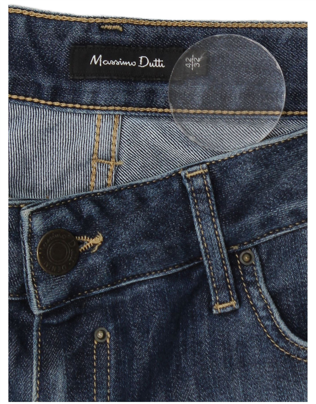 Massimo Dutti Dame Straight Jeans EU 42 Large W32 L34 Navy Blue