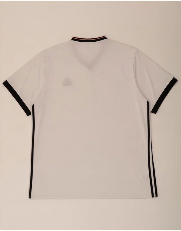 Adidas Herre Climalite T-Shirt Top 2XL Hvid Colourblock Polyester