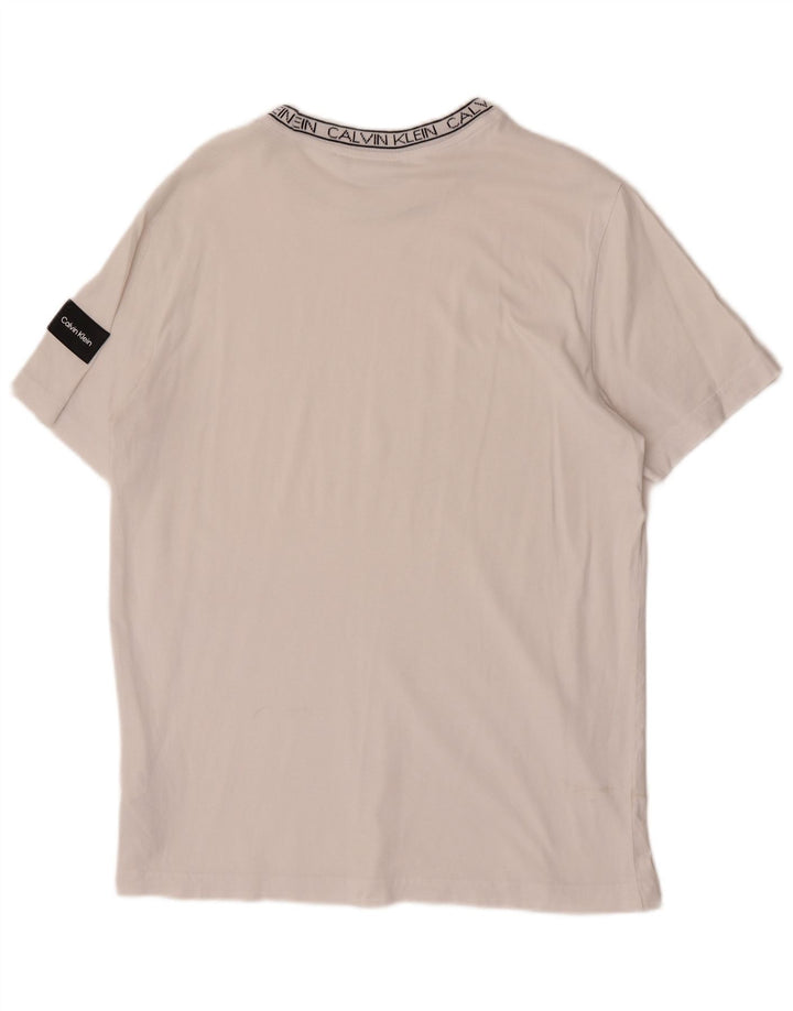 Calvin Klein Herre grafisk T-shirt Top Medium Hvid Bomuld