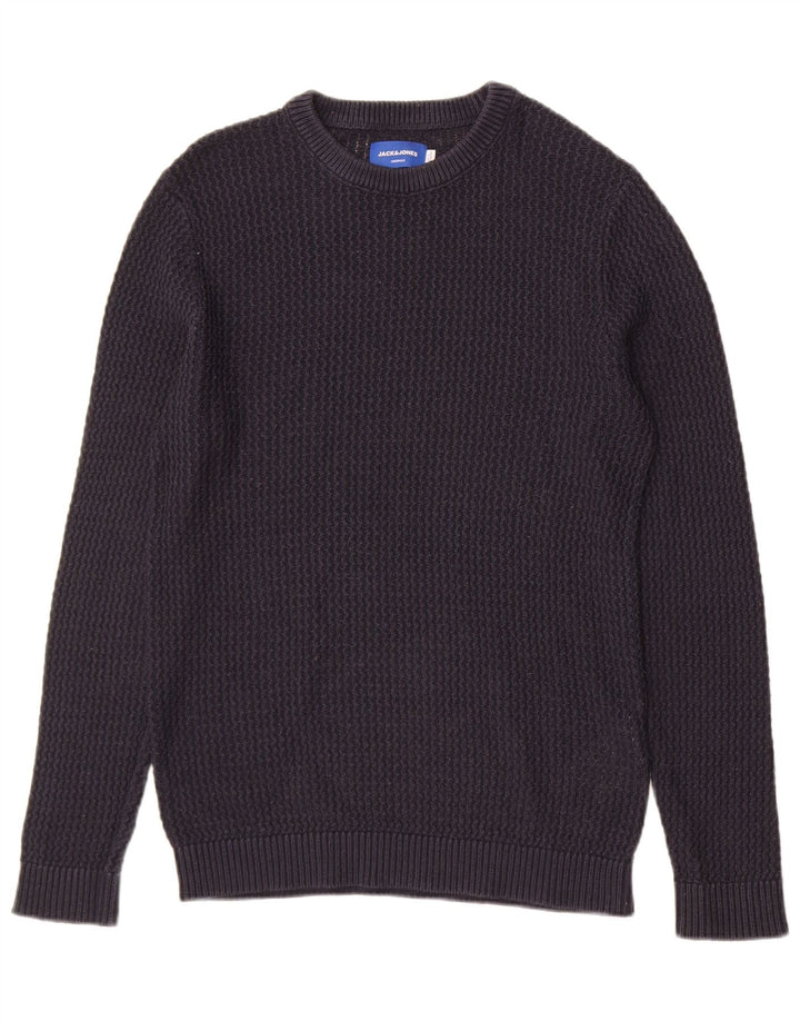Jack & Jones Herre Crew Neck Jumper Sweater Medium Navy Blue Akryl