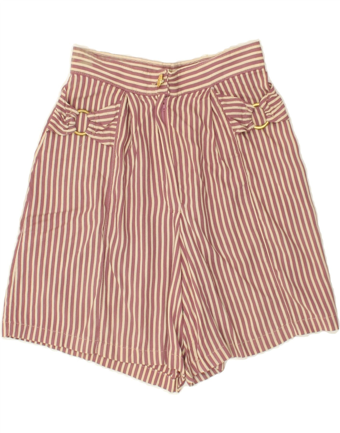 VINTAGE Womens Casual Shorts Small W26 Pink Striped Viscose | Vintage Vintage | Thrift | Second-Hand Vintage | Used Clothing | Messina Hembry 