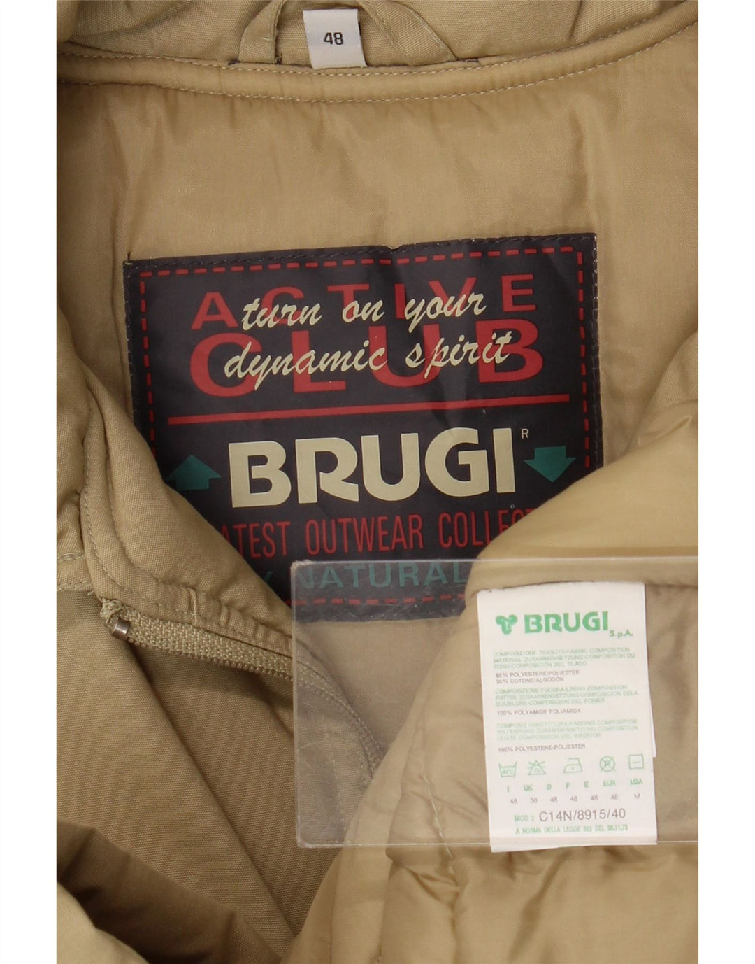 Brugi Herre Polstret Frakke IT 48 Medium Beige Polyester