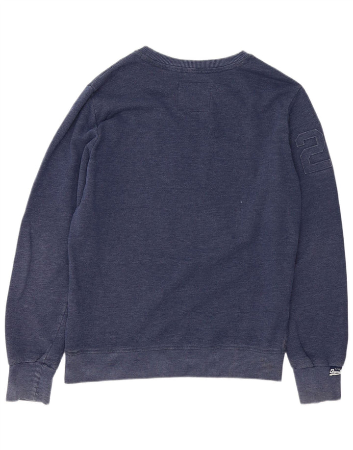 Superdry Grafisk Sweatshirt-trøje til mænd XL Blå Flecked Bomuld