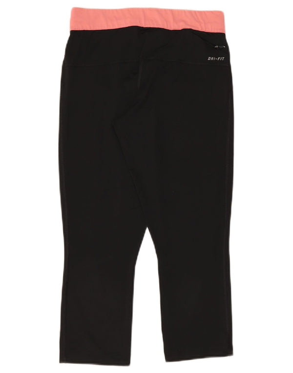 Nike Dame Dri Fit Capri Leggings UK 10 Small Black Polyester