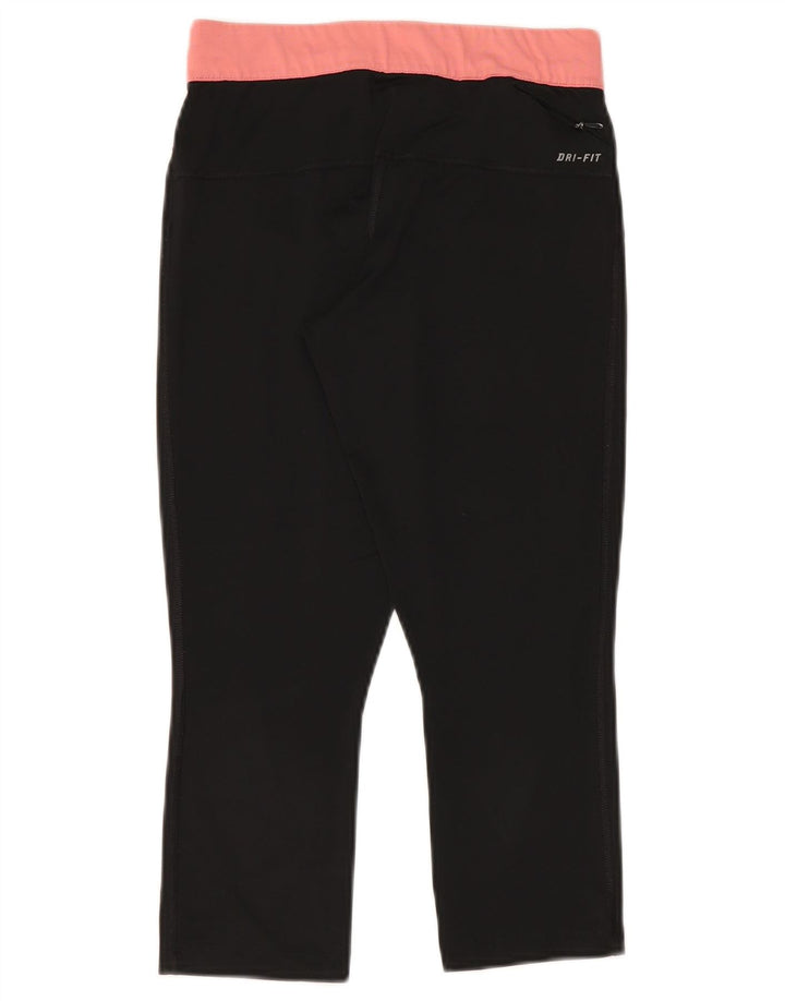 Nike Dame Dri Fit Capri Leggings UK 10 Small Black Polyester