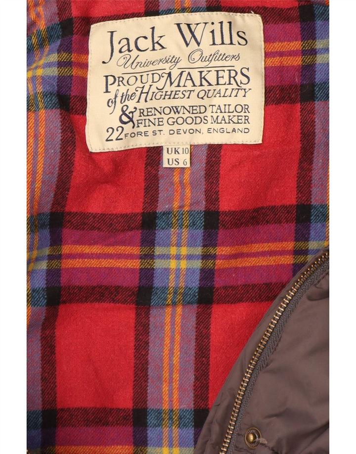 Jack Wills Dame Hætte Oversized Polstret Gilet UK 10 Lille Brun