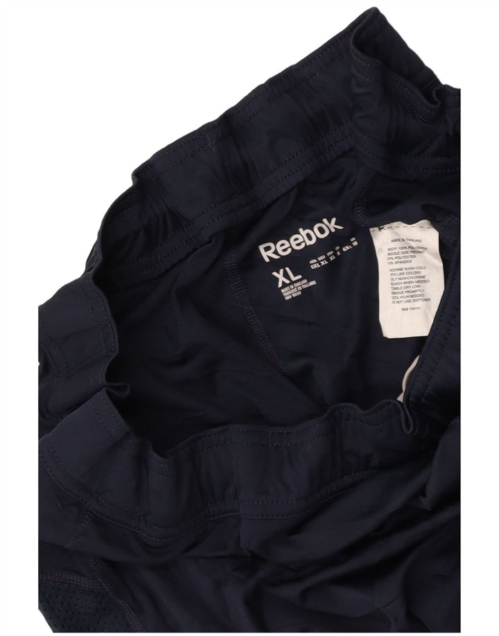 REEBOK Sportsshorts til kvinder UK 16 Large Navy Blue Colourblock Polyester
