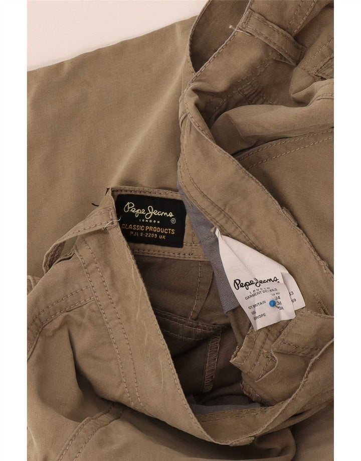 PEPE Jeans Herre Cargo Bermuda Shorts W34 Stor Beige Bomuld