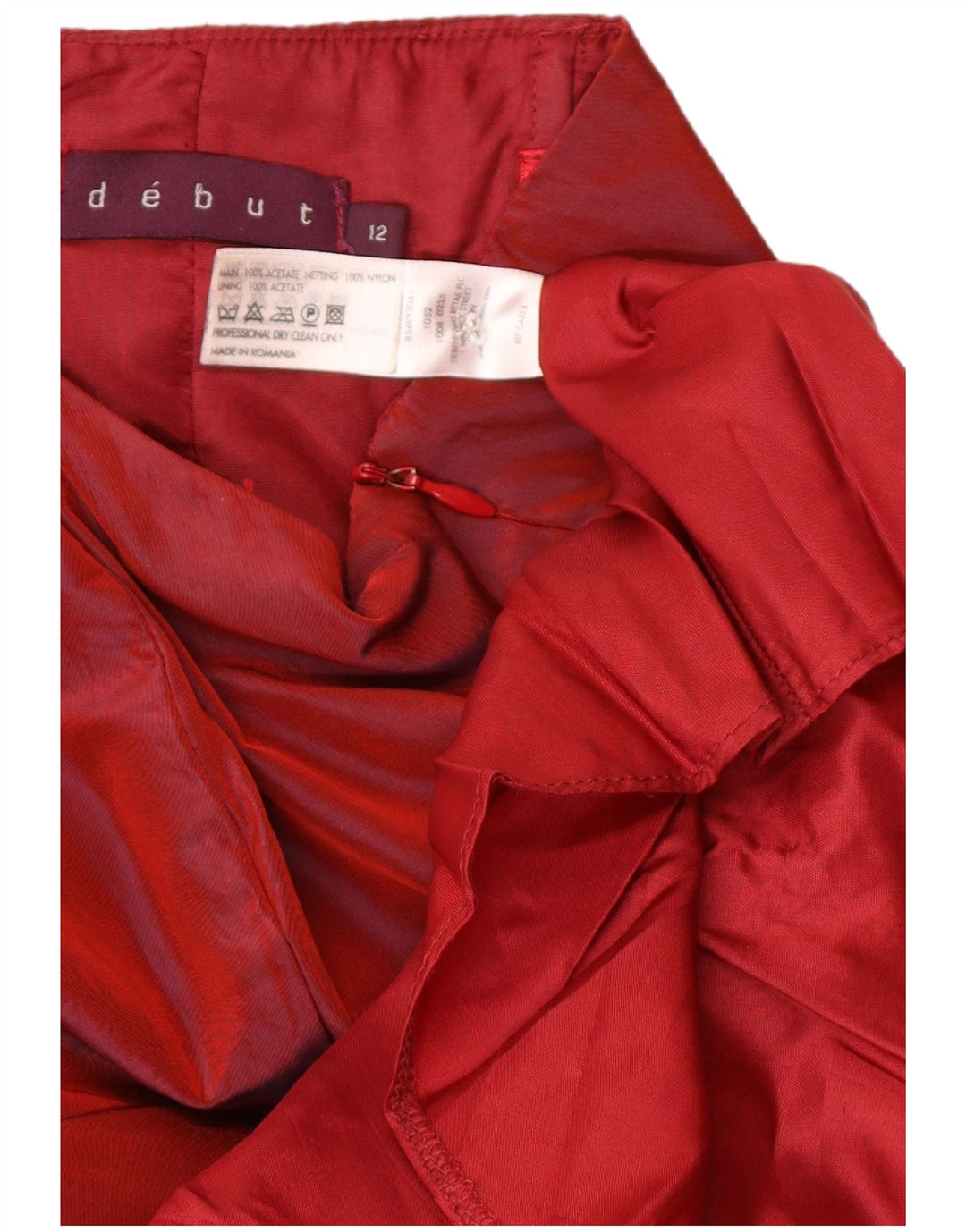 Debut Dame Maxi Stropløs Kjole UK 12 Medium Rød Viscose