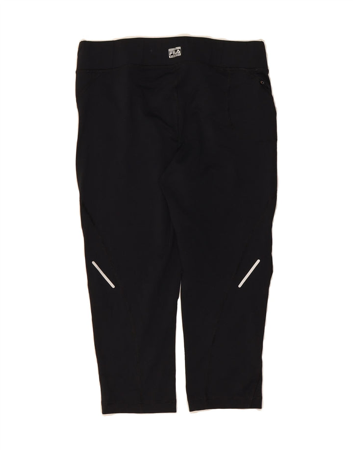 FILA Womens Capri Leggings UK 10 Small  Black Polyester Vintage Fila and Second-Hand Fila from Messina Hembry 