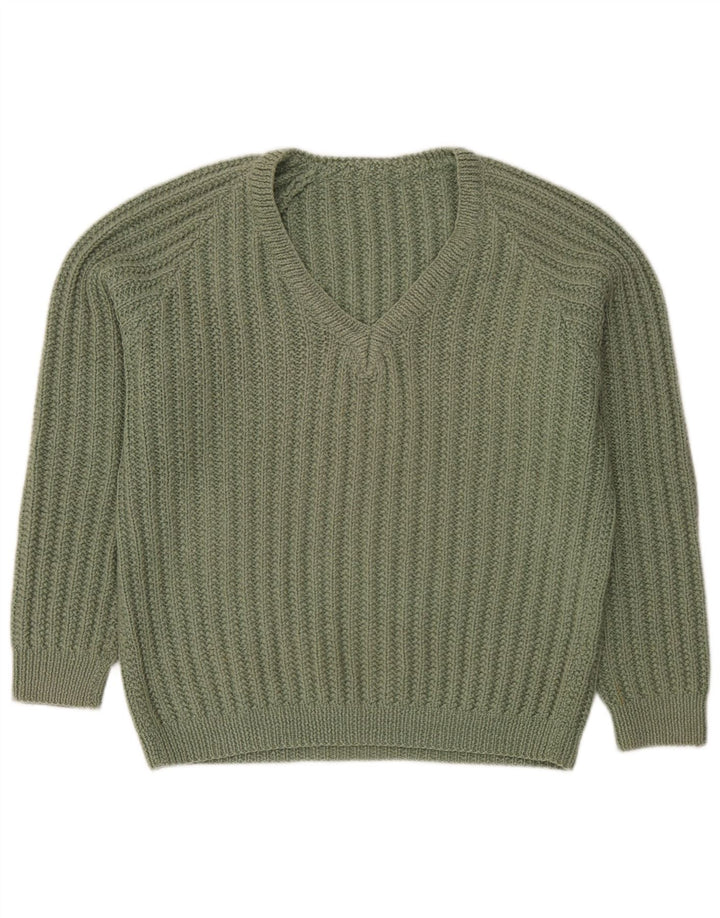 Vintage herre V-hals sweater XL Grøn