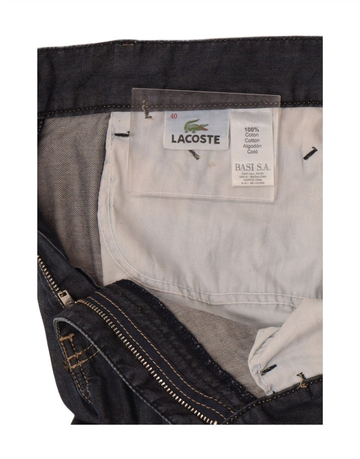Lacoste Dame Straight Jeans Størrelse 40 Medium W30 L32 Marineblå Bomuld