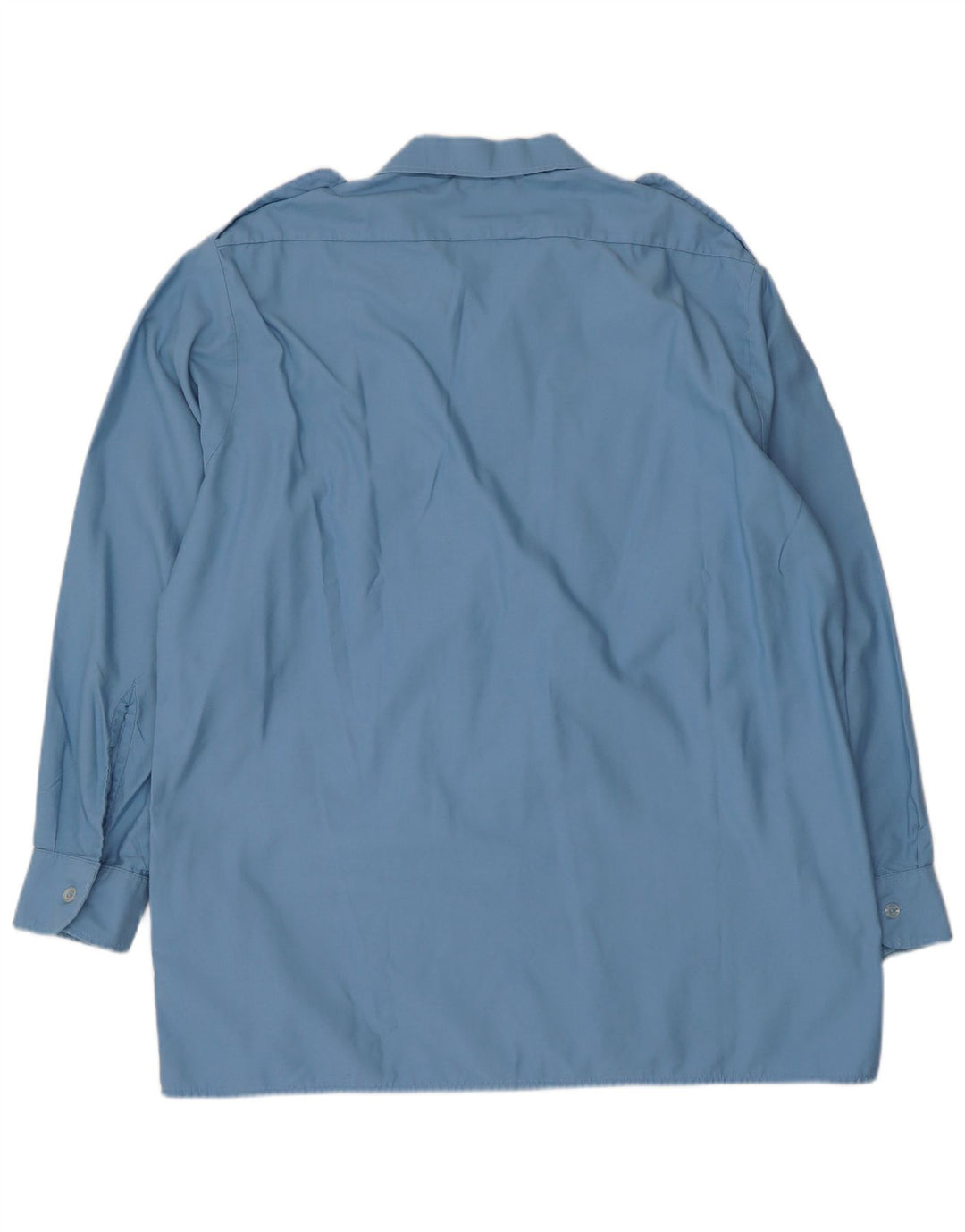 Vintage Herre Military Shirt Størrelse 43/44 Large Blue Polyester