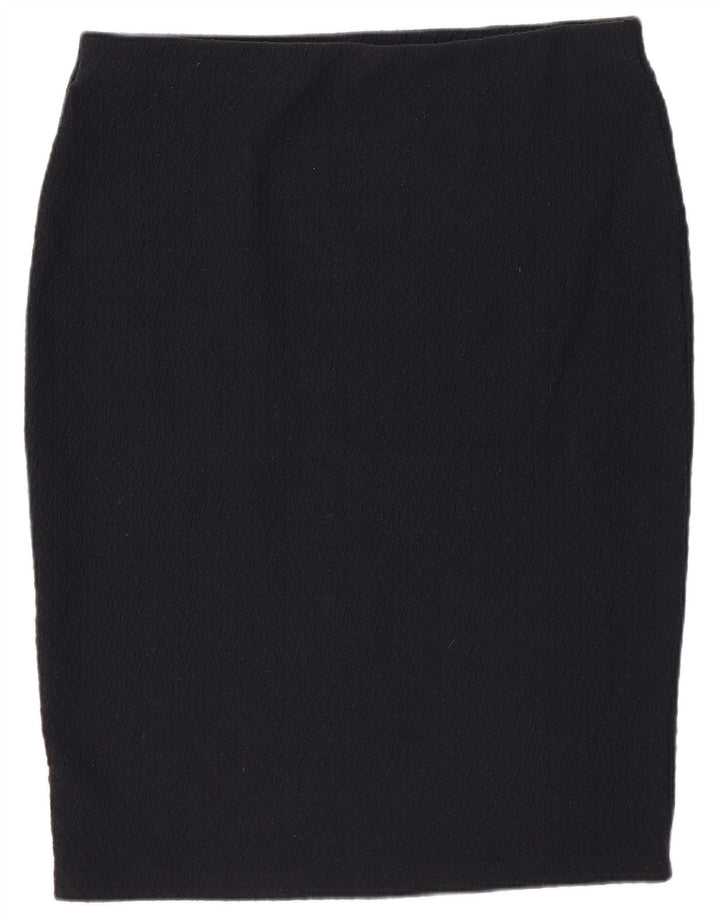 Marks & Spencer Pencil Nederdel til kvinder UK 14 Large W32 Navy Blue Polyester