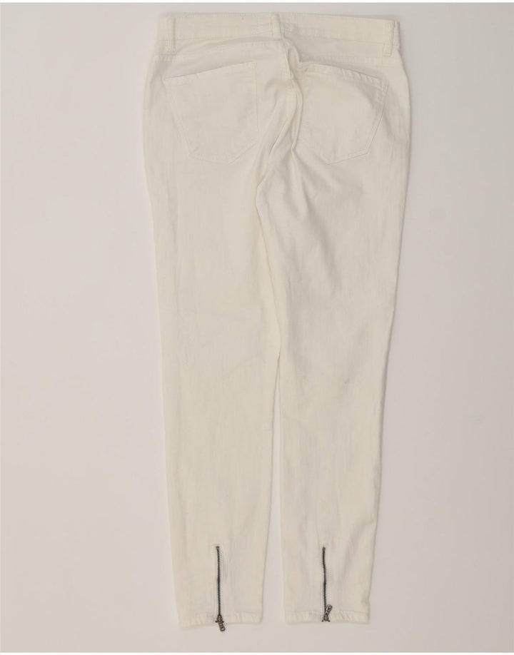 ZARA Dame Cargo Slim Jeans EU 38 Small W28 L27 Hvid Bomuld