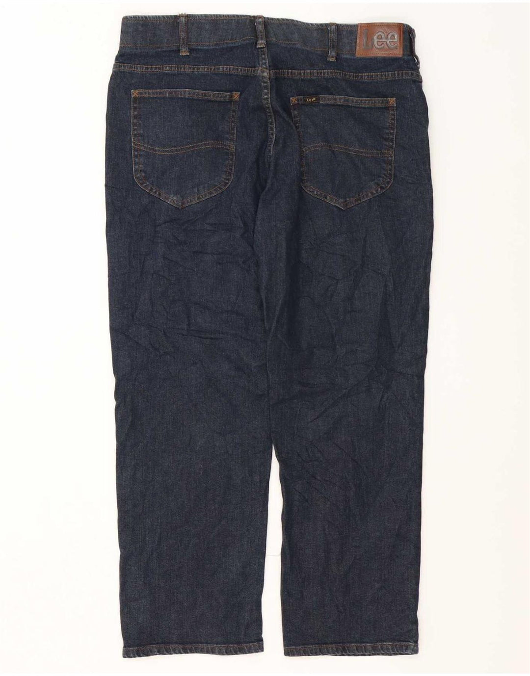 Lee Mens Extreme Motion Straight Jeans W36 L29 Marineblå Bomuld