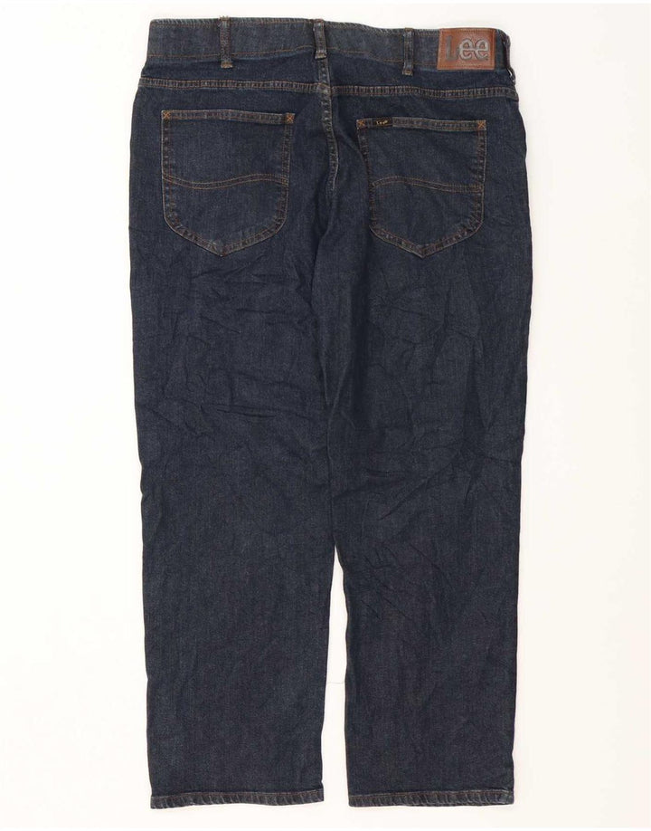 Lee Mens Extreme Motion Straight Jeans W36 L29 Marineblå Bomuld