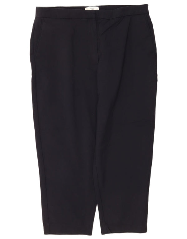 Marks & Spencer Dame Cropped Trousers UK 16 Large W34 L23 Navy Blue