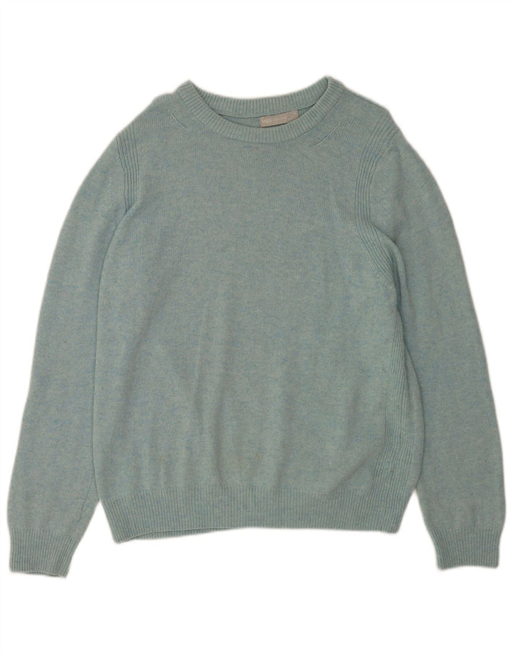Marks & Spencer Dame Boat Neck Jumper Sweater UK 16 Large Blue Wool