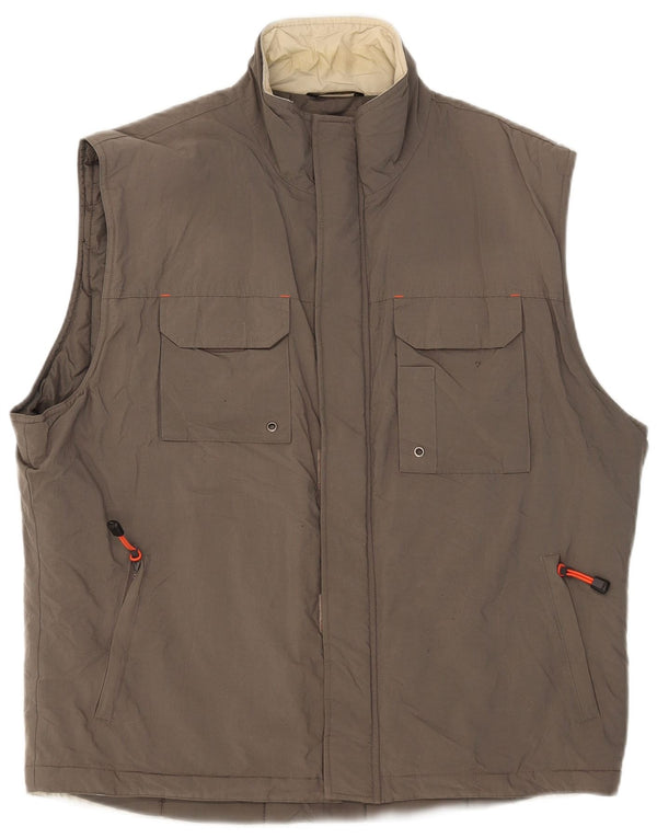 Marks & Spencer Herre Polstret Gilet UK 42 XL Khaki Polyamid