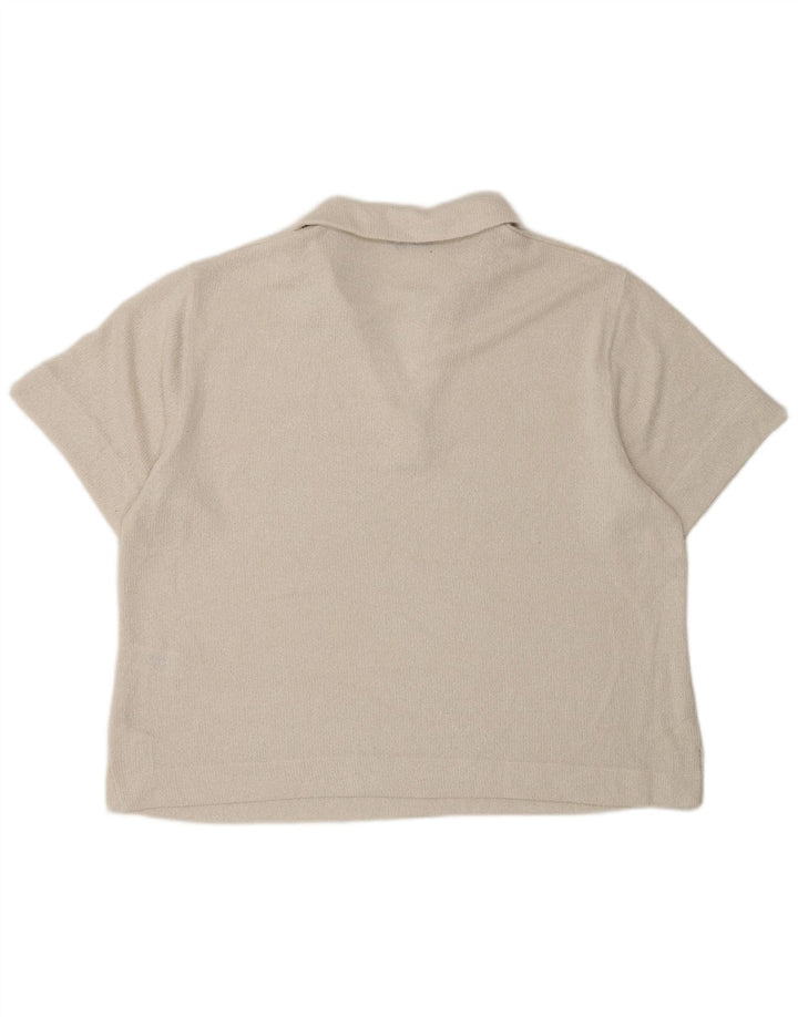 Marks & Spencer Dame Polo Shirt UK 16 Large Off White Polyester
