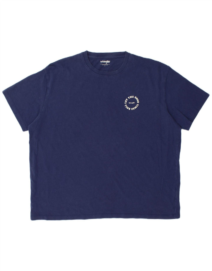 WRANGLER Herre T-Shirt Top Stor Marineblå Bomuld