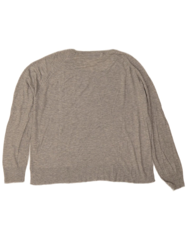 Zara Dame Boat Neck Jumper Sweater UK 18 XL Grå Viscose