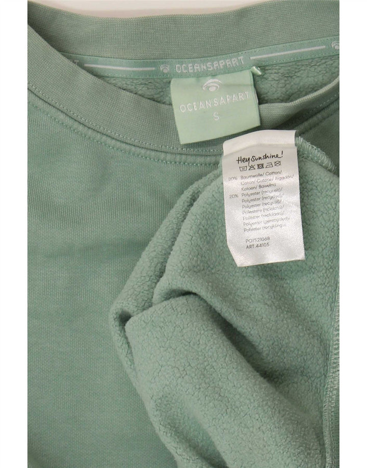 Oceansapart Womens Crop Oversized Sweatshirt Jumper UK 10 Small Green
