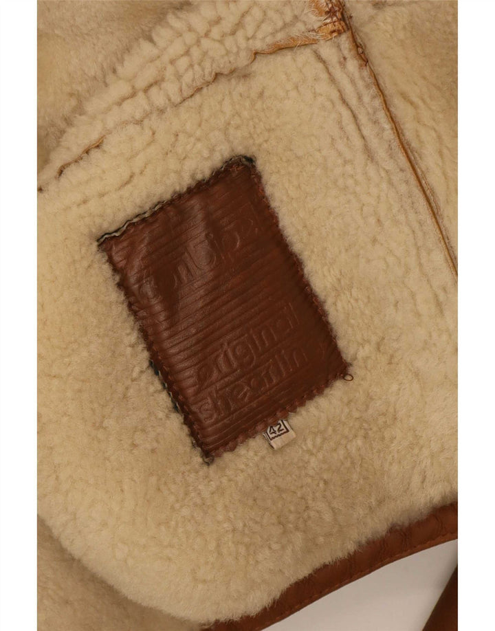 Conbipel Shearling Coat med hætte til kvinder IT 42 Medium Brun