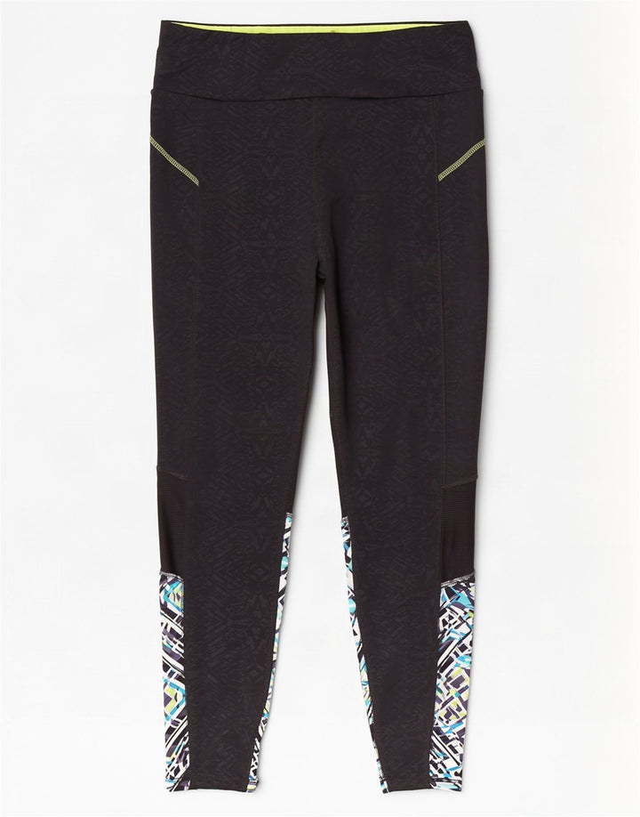 Marks & Spencer Womens Leggings UK 16 Large Black Geometric Polyester