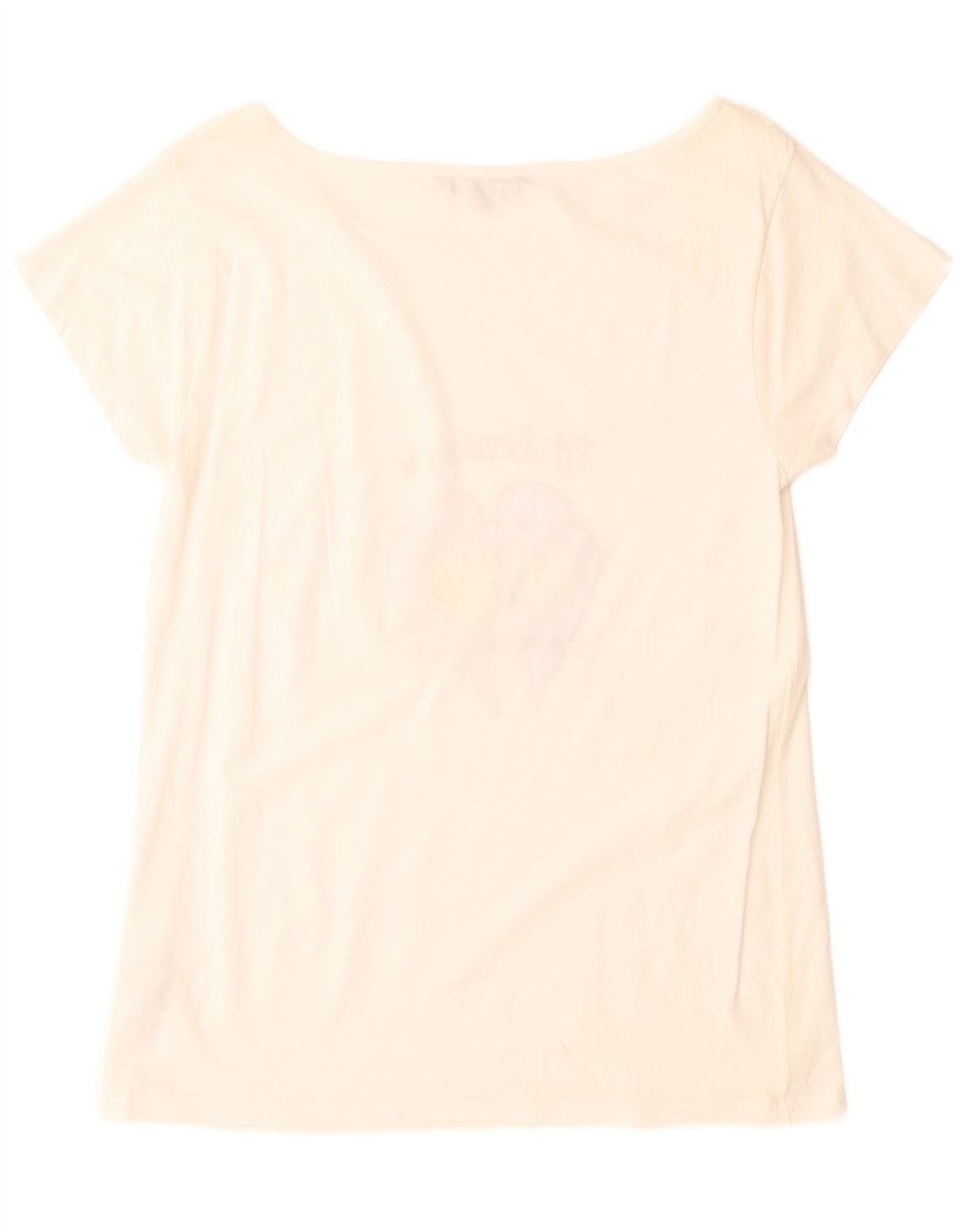 French Connection Dame Grafisk T-Shirt Top UK 10 Small White Bomuld