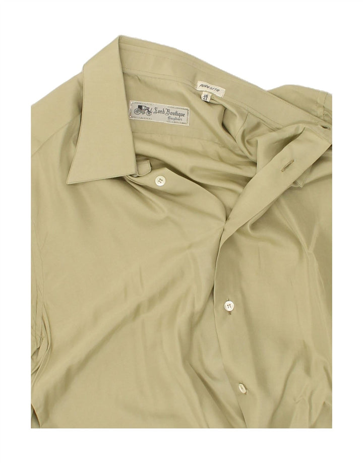 VINTAGE Herreskjorte str. 16 41 Large Khaki Silk