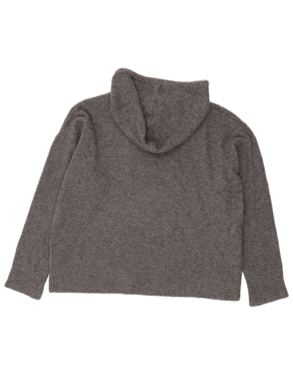 Zara Oversized hættetrøje til kvinder UK 10 Lille grå polyester