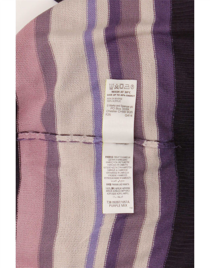 Marks & Spencer Dame Boat Neck Jumper Sweater UK 16 Large Multicolor
