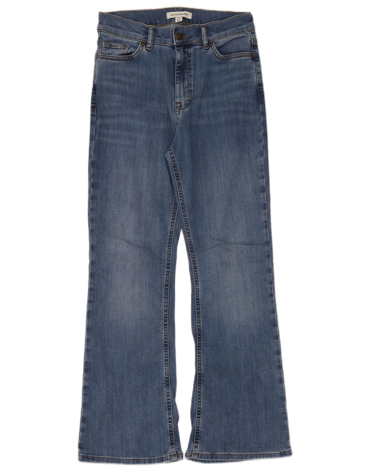 Marks & Spencer Womens Autograph Flared Jeans UK 10 Small W26 L30 Blue