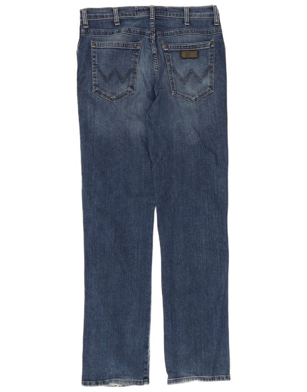 WRANGLER Straight jeans til mænd W32 L33 blå bomuld