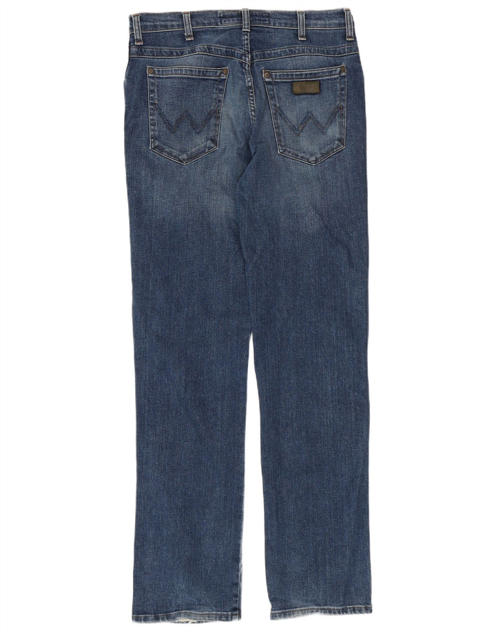 WRANGLER Straight jeans til mænd W32 L33 blå bomuld