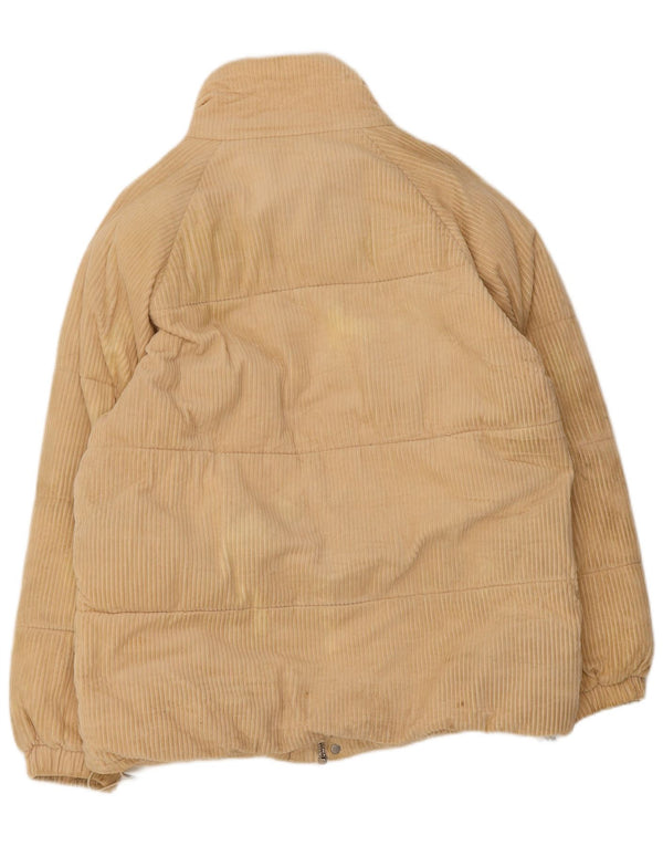 Zara Herre Corduroy polstret jakke UK 38 Small Beige Polyester
