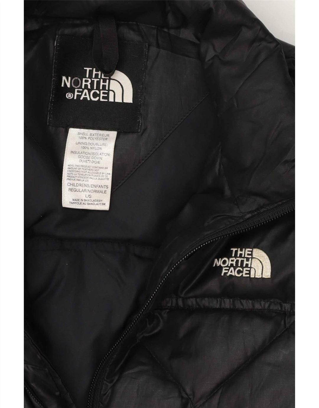 The North Face piger polstret jakke 11-12 år stor sort polyester