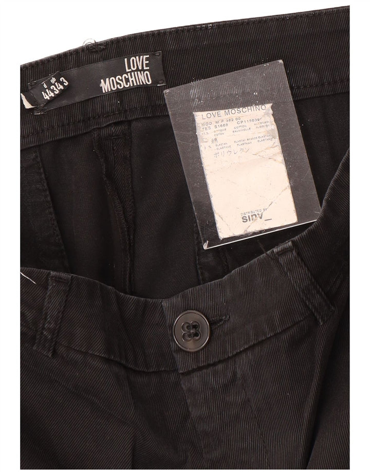 MOSCHINO Lige Chinobukser til kvinder W34 L29 Sort bomuld