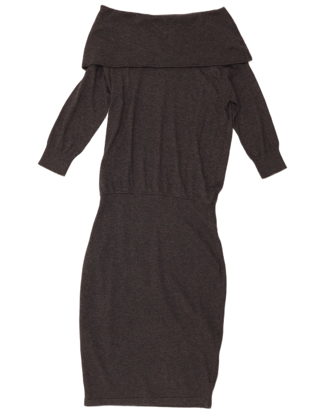 Phase Eight Womens Off Shoulder Jumper Dress UK 10 Small Grey Viscose