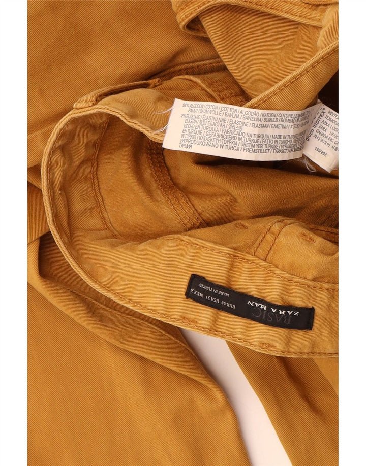 Zara Herre Slim Jeans EU 40 Medium W31 L32 Beige Bomuld