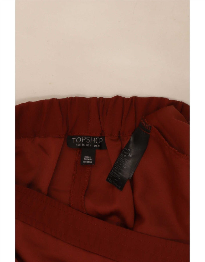 Topshop Casual Shorts til kvinder UK 8 Small W26 Brown Colourblock Polyester