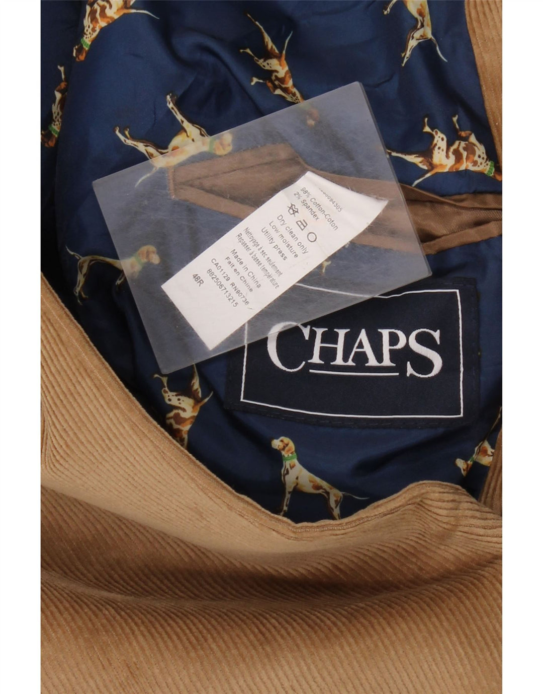 CHAPS Herre Corduroy 2-knaps blazerjakke UK 48 4XL Brun Bomuld