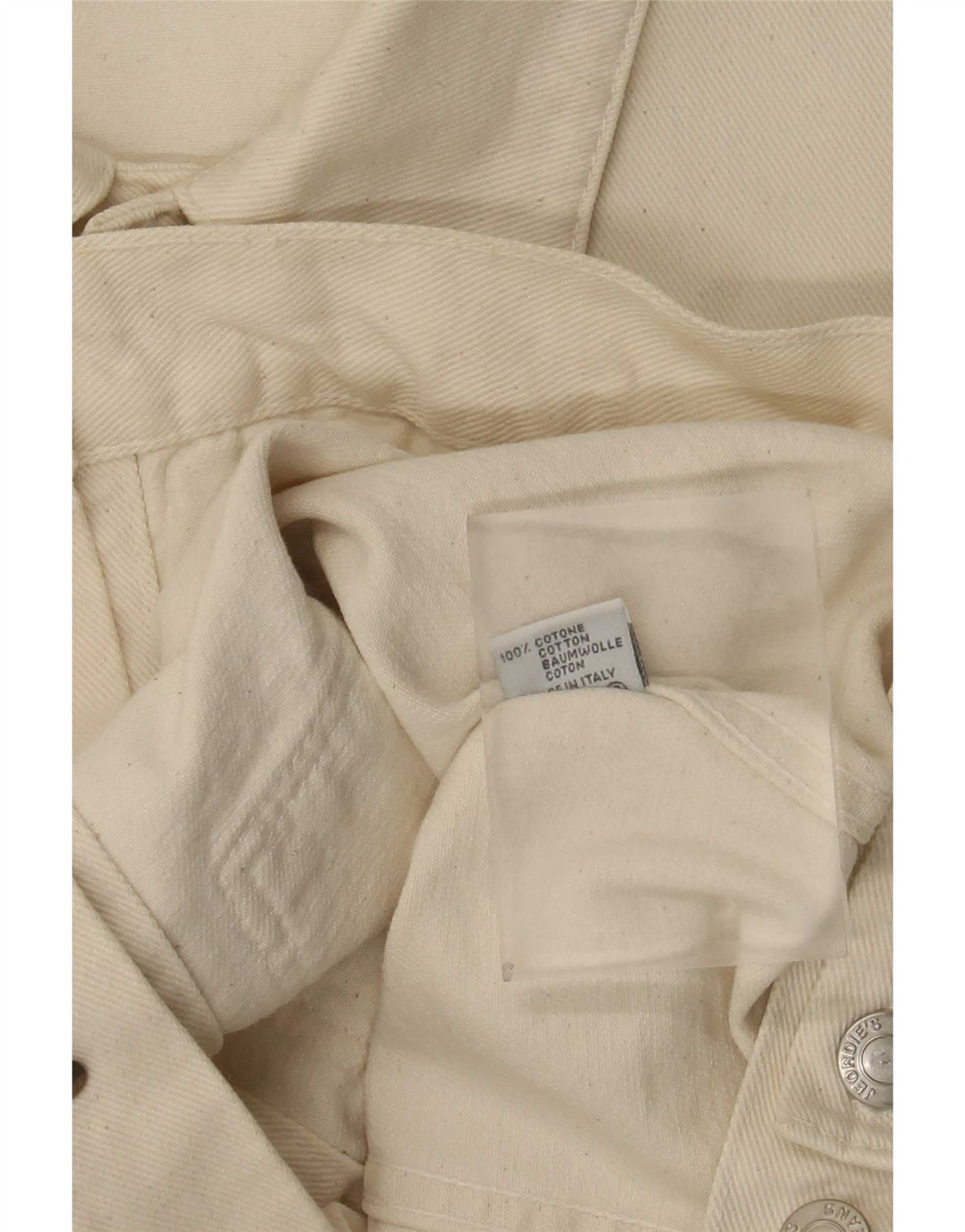Vintage Dame denimjakke UK 20 2XL Off White Bomuld
