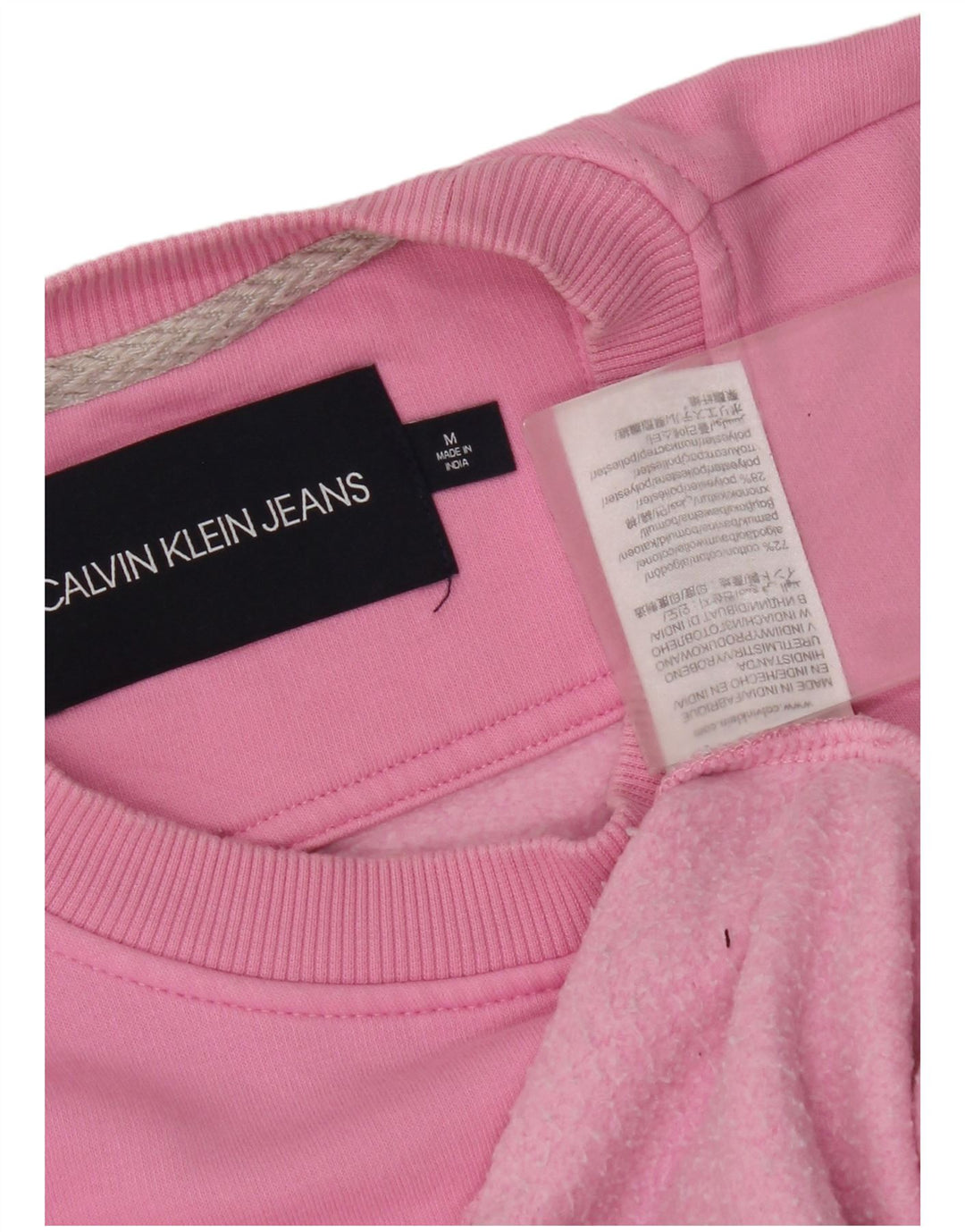Calvin Klein Jeans Dame Grafisk Sweatshirt Jumper UK 14 Medium Pink
