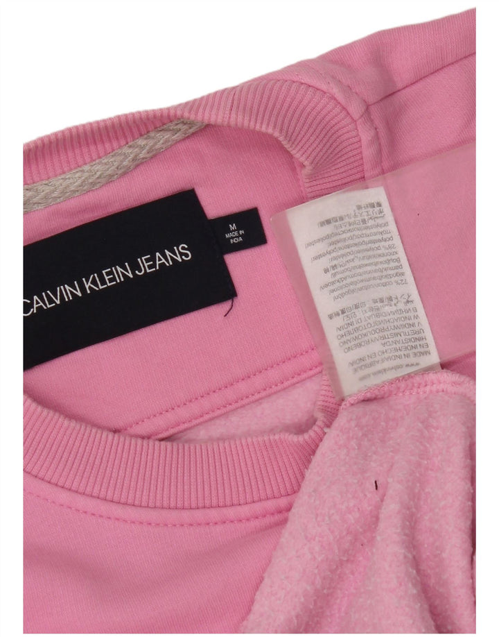 Calvin Klein Jeans Dame Grafisk Sweatshirt Jumper UK 14 Medium Pink