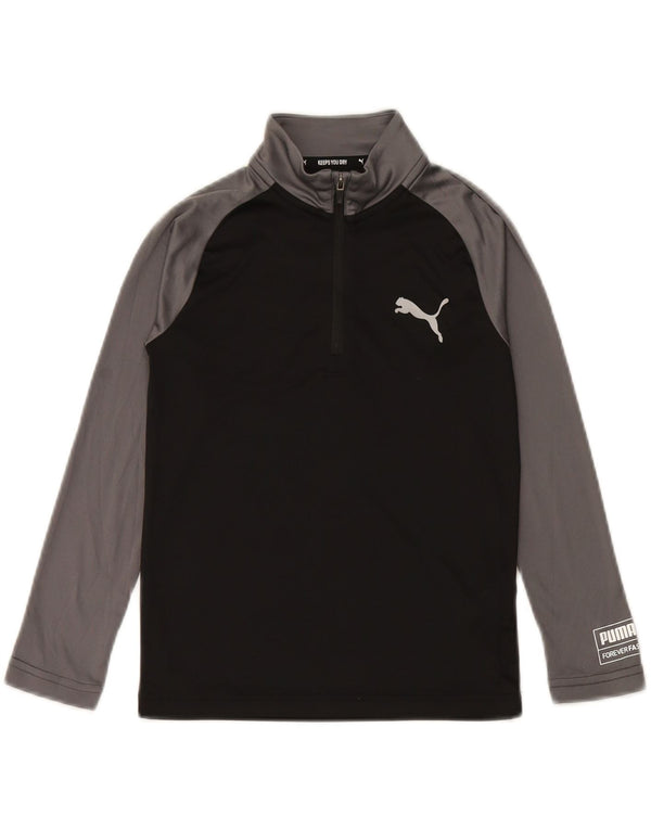 PUMA Drenge Grafisk Pullover Træningsdragt Top 7-8 år Sort Colourblock