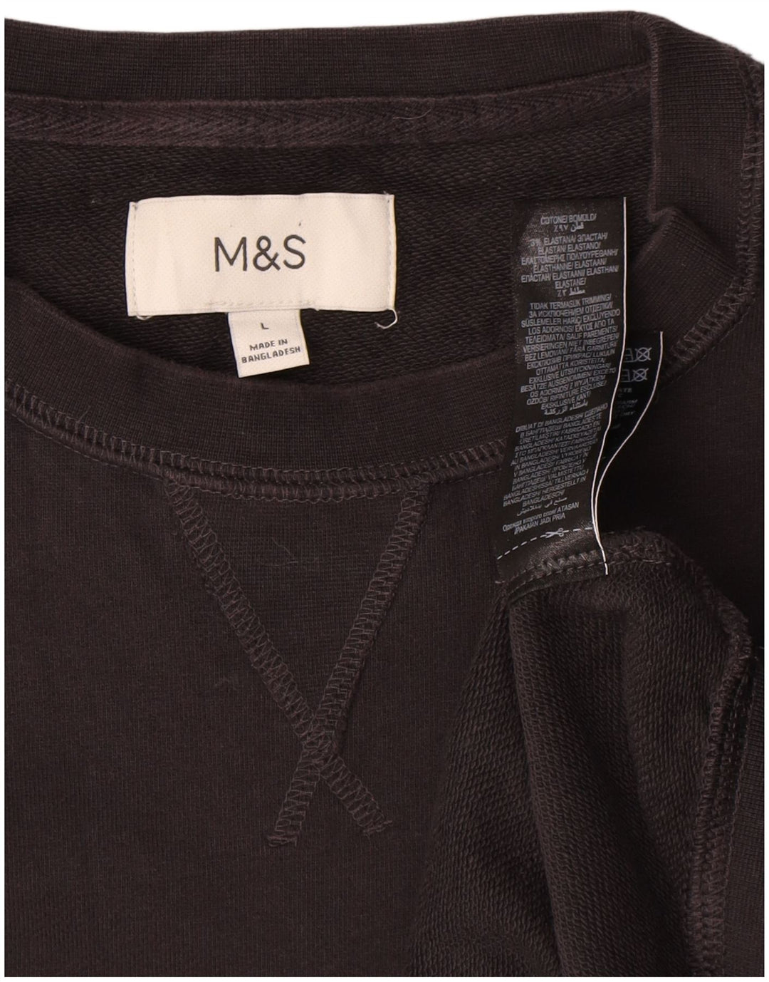 Marks & Spencer Herre Sweatshirt Jumper Stor sort bomuld